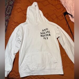 ALF Anti Social Butterfly White Hoodie